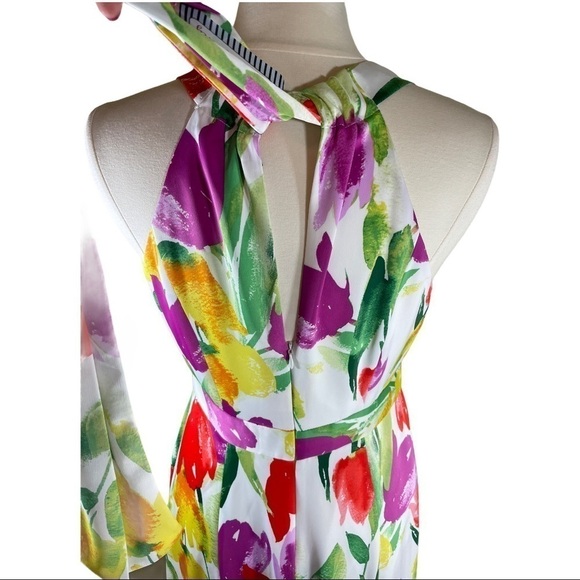 Halter Floral Maxi Dress Miriam Garvey Easter Spring Size 8 - Picture 4 of 8